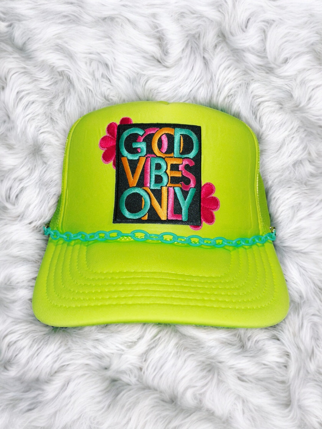 Good Vibes: Neon Yellow Trucker