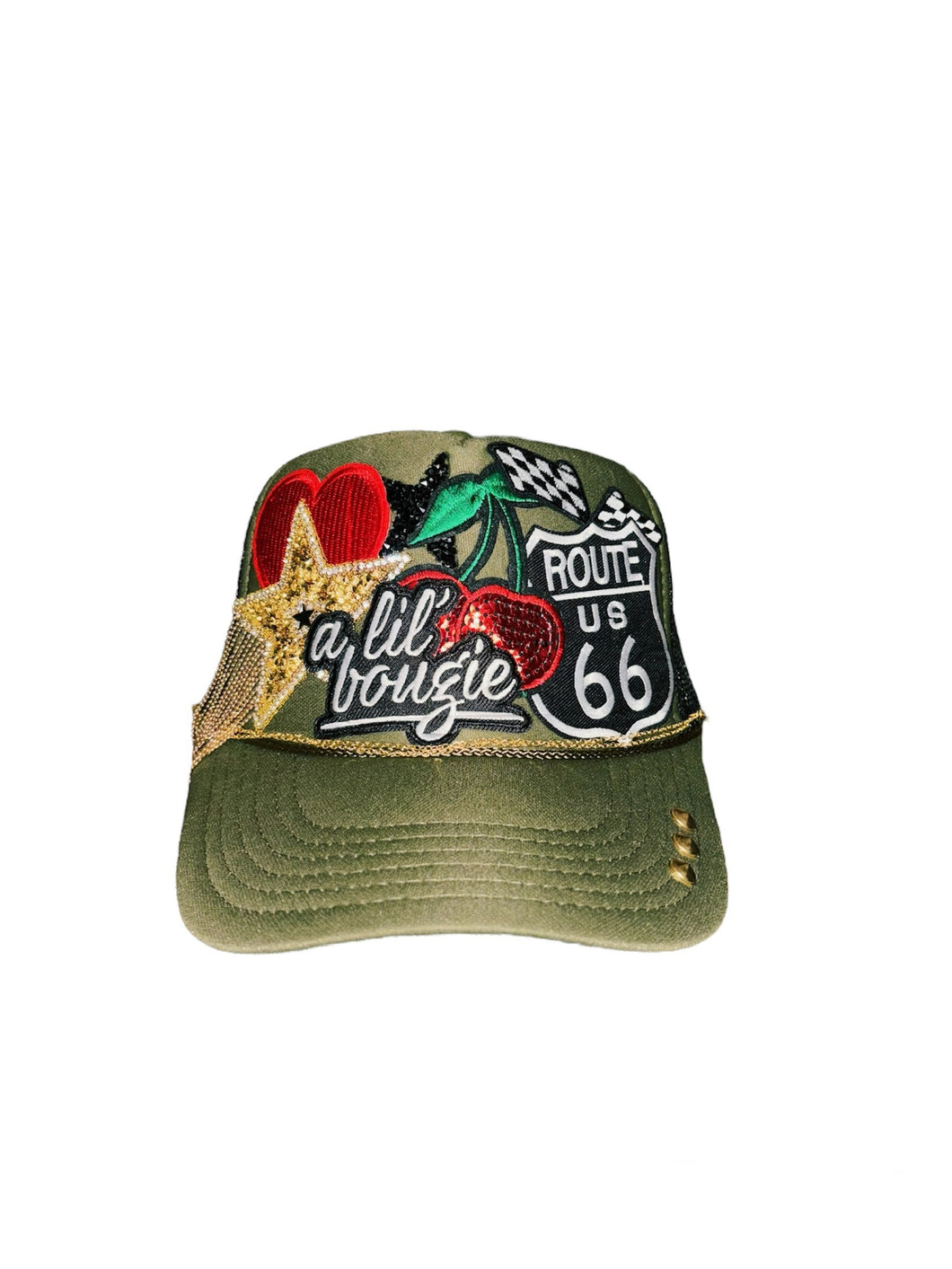 Route 66 : Olive Green Trucker
