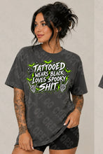 Load image into Gallery viewer, Tattooed Wears Black Loves Spooky (Green) Shirt

