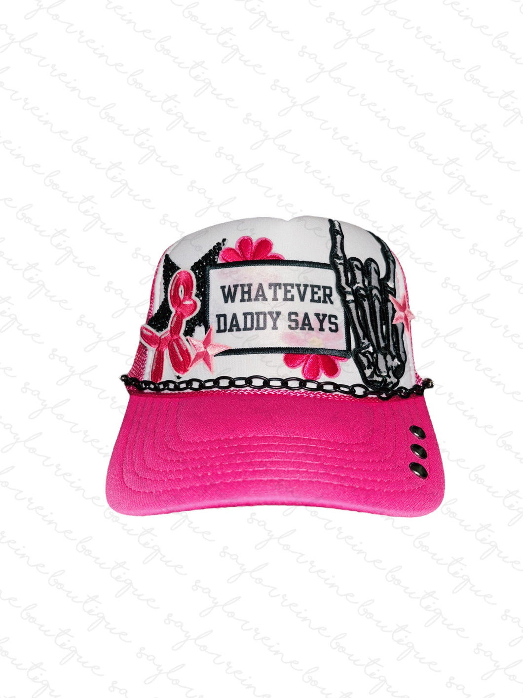 Whatever Daddy Says: Pink / White Trucker