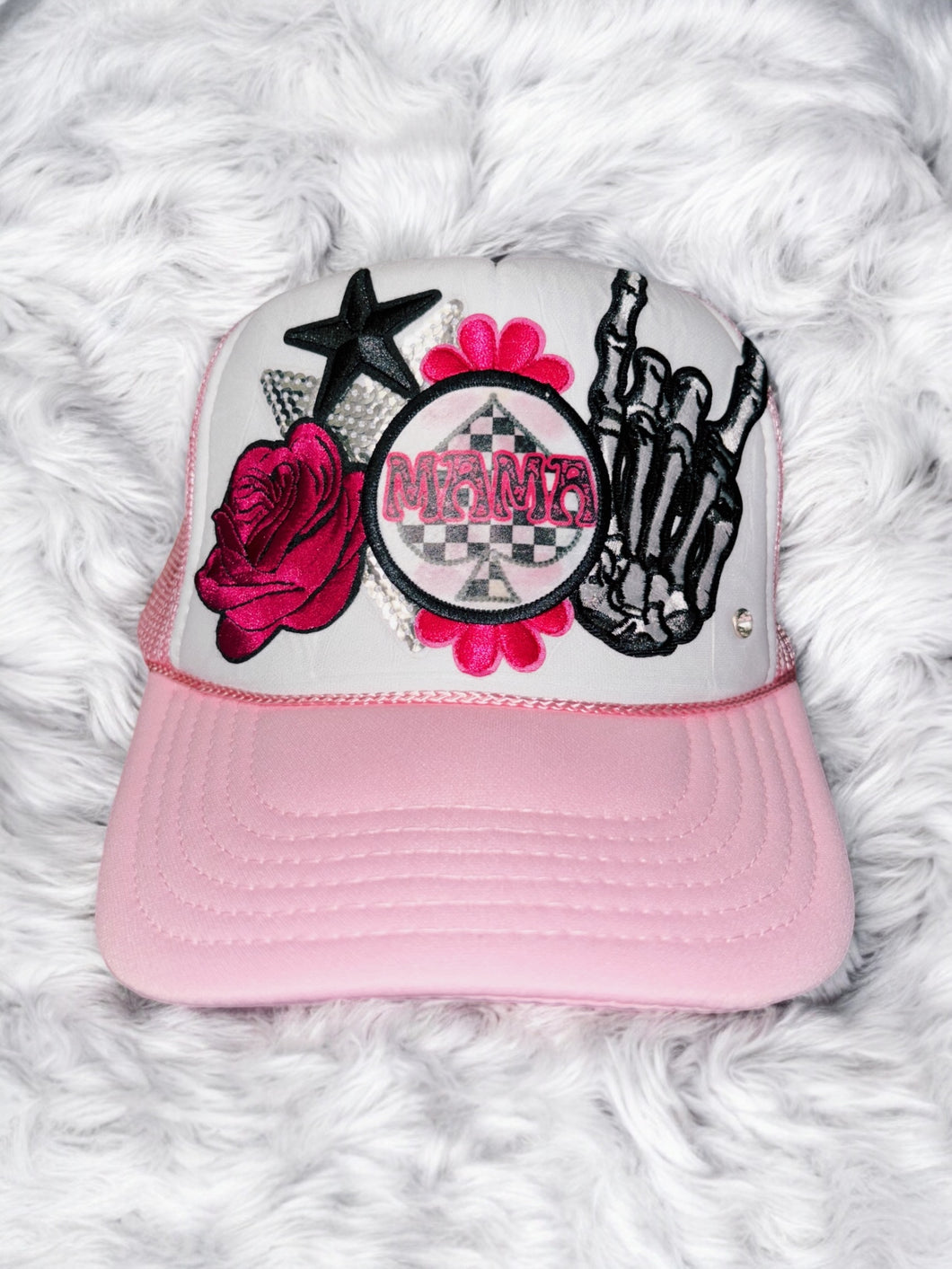 Mama : Baby Pink / White Trucker