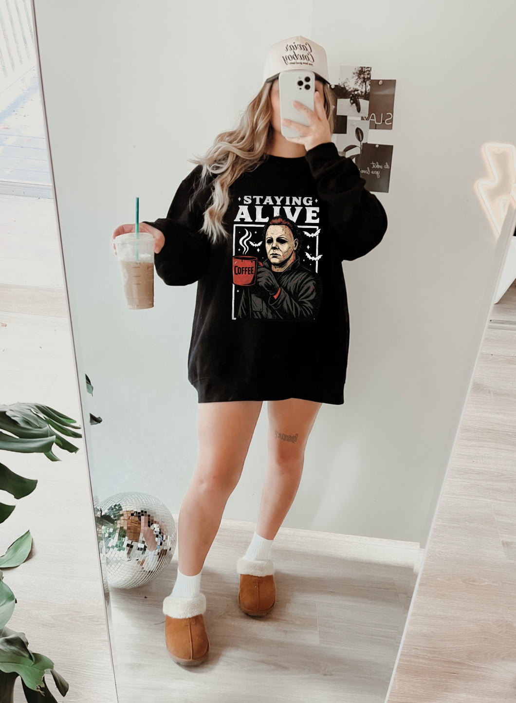 Staying Alive- Michael Crewneck (Black)