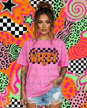 Load image into Gallery viewer, Neon Checkered Wifey Shirt
