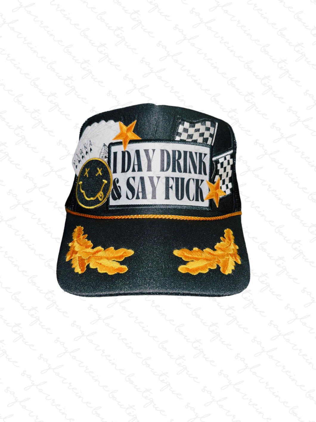 Day Drink : Black / Gold Trucker