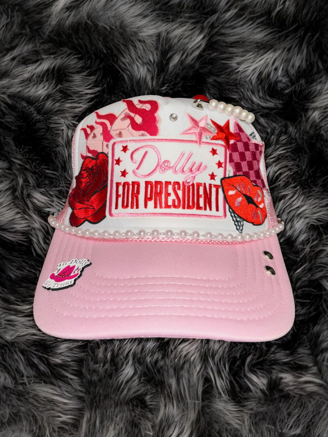 Dolly For President : Baby Pink Trucker