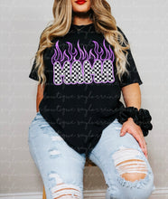 Load image into Gallery viewer, Neon Checkered Mama/Purple Shirt
