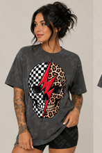 Load image into Gallery viewer, Checkered Leopard Skelly Head (Red) Shirt
