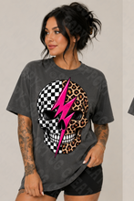 Load image into Gallery viewer, Checkered Leopard Skelly Head (Pink) Shirt
