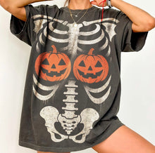 Load image into Gallery viewer, Skelly Pumpkin Boobs Shirt
